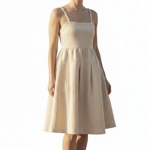 NWT Velvet Jumper Baby Doll Dress Cream Quilted Cottagecore Style size XS